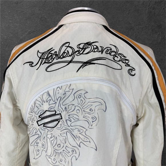 Harley Davidson Motorcycle Jacket Cream with Liner Biker Women's size Small - Picture 6 of 12